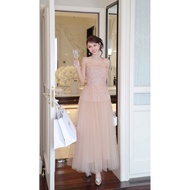 Pastel Pink Long Princess Dress – Luxury Party Dress - 1994 STORE