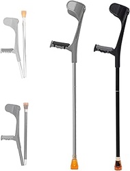 Multifunction Forearm Crutches,Crutches for Adults Height Adjustable,Foldable and Retractable,with Rubber Handles,for Children, Men, Women (Grey) Fashionable