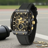 SMAEL 8109 Men's Sport Barrel Dial Quartz Watch, Curved Mirror, Dual Display, Waterproof & Date  SMA