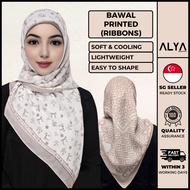 Bawal Printed Ribbons ( Alya Apparels Cotton Voile Bidang 45 / Corak Bawal Square Hijab Tudung )