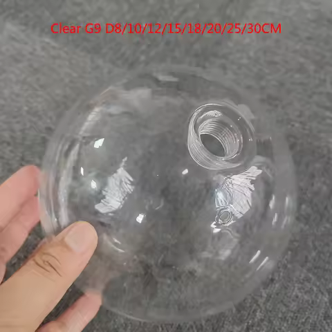Round ball D8/10/12/15/18/20/25/30cm G9 glass lampshade replaced with 2cm open dry transparent clear