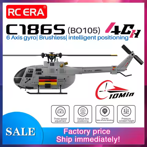 RC ERA C186S BO105 Helicopter Brushless 4CH Optical Flow Positioning 6-Axis Gyro Helicopter