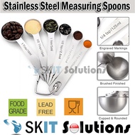 6 pcs/set Measuring Spoons Stainless Steel Seasoning Coffee Tea Scale Bakery Tool Kitchen Supplies