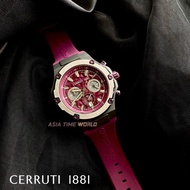 Cerruti 1881 | CTCIWGQ2224305 Chronograph Men's Watch with Matt Purple Dial Purple Silicon Strap