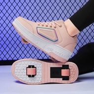 [Roller Skates]Roller Skate Shoes Kids Fashion Girls Casual Children Sports Sneakers 2 Wheels Boots 