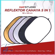 TaffSTUDIO Reflektor Cahaya Fotografi Studio 5in1 Diffuser 90x120cm - BDL-05 mini