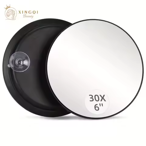 6 inch small round white/black magnifying 5x 10x 20x 30x times suction cup makeup mirror beauty tool