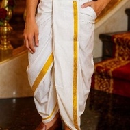 The Panchakacham Kids Dhoti Pants With Pattu and Gold Borders For Baby Boys and Kids Age 1 to 15 yea