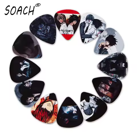 SOACH 50pcs/lot 0.46/0.71/1.0mm Acoustic guitar picks two side newest high quality design Mix anime 