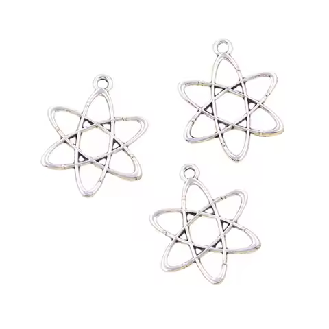 12pcs Charms Science Atomic Diagram 25x20mm Antique Silver Color Pendants Making DIY Handmade Tibeta