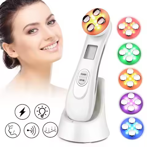 High Frequency Facial Beauty Machine 5 in 1 Facial Massager Microcurrent Rechargeable Facial Frequen