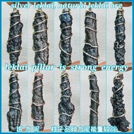 银力泥柱子吊坠, Leklai Pillar Pendant, Natural Leklai Ore Stone, Amulet, Leklai, lridescent Goethite, (PLS1