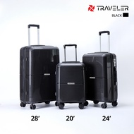 Traveler  กระเป๋าเดินทาง ขนาด 20 24 และ 28 นิ้ว กระเป๋าเดินทางล้อลาก รุ่น T16 วัสดุ PP 100% แข็งแรง 