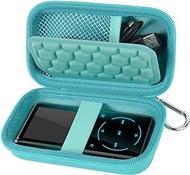 MP3 &amp; MP4 Player Case for SOULCKER/G.G.Martinsen/Grtdhx/iPod Nano/Sandisk Music Player/Sony NW-A45 and Other Music Players with Bluetooth. Fit for Earbuds, USB Cable, Memory Card - Green