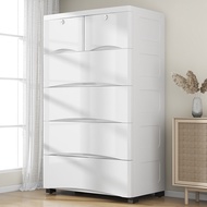 X-Mart 3/4/5/6/7 Tier Plastic Drawer Cabinet with Small Storage Cabinet Drawer with Wheels Almari Ba