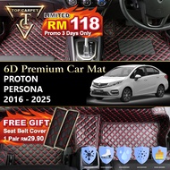 Top Carpet PROTON PERSONA ( 2016 - 2025 ) 6D PU Leather Car Carpet VIP Car Mat Floor Mat Alas Kaki K