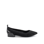 GEOX Ladies Charyssa Pointed Toe Ballet Flats - Black D269BA-02140-C9999F2