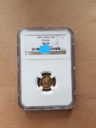 1989年中國熊貓錢幣1/20安士一個，NGC評69分