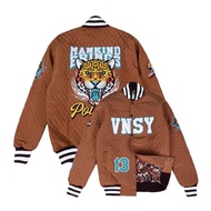 VONSEEY PUFFER VARSITY JACKET - BROWNY UNISEX bordir baseball