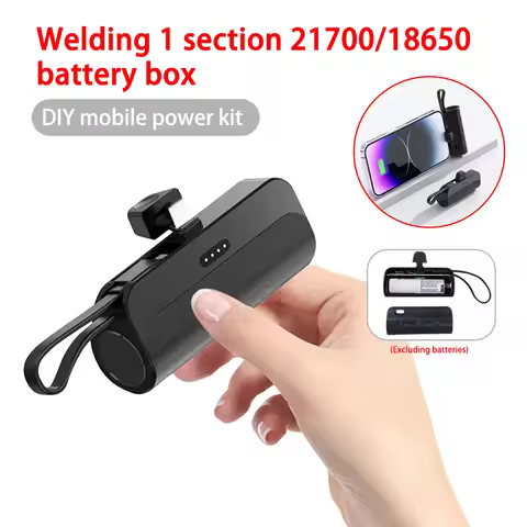 DIY 18650/21700 Battery Cases Mini Portable Power Bank Shell Mobile Power Supply Housing Battery Sto