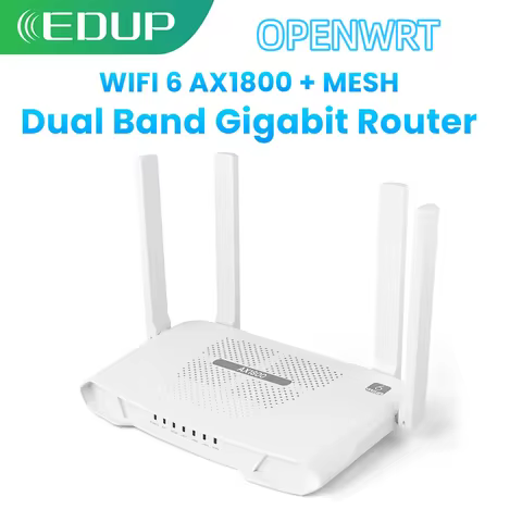 EDUP RT2983 OPENWRT AX1800 WIFI6 Router Dual Band Wireless Network Gigabit 802.11AX MU-MIMO Mesh 4 A