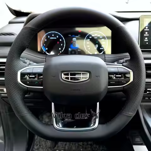 For Geely Coolray SX11 2018-2022 Coolray Car accessories DIY Hand Stitched black Genuine Leather Car