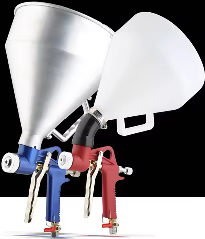 UZWELL 1PC 3L 6L Pneumatic Hopper Spray Gun Latex Paint Powder Air Paint Gun 4mm 6mm 8 mm Nozzles