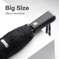 Automatic Open Umbrella 135cm Large Luxury Windproof And Strong Rain Umbrella With Fiberglass Ribs A