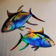 彩色立體效果 魚貼紙 台灣海洋魚種 金槍魚 黑鮪魚 貼紙