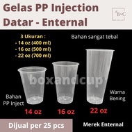 PP Injection Plastic Cup Clear Flat Thinwall/ 14 oz, 16 oz, and 22 oz with Enternal Brand Lid