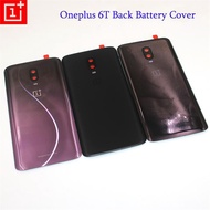 Oneplus 6T Glass Back Cover Repair Replace Battery Door Case With Camera Glass Lens Frame+Logo