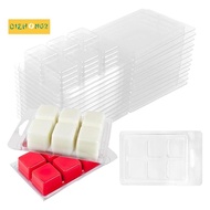 30pcs Wax Melt Container Clamshell Packaging Mold Box 6 Cavity Clear Plastic Cube Tray Wax Melt Clam