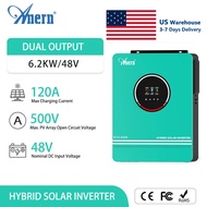 Anern Off Grid Solar Inverter 1KW 1.6KW 3KW 6.2KW MPPT 80A 120A 230V Hybrid Inverter 12V 24V 48V MAX