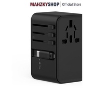Krisbow Travel Adapter 2 USB A & 2 USB C 70 watt With Cable - Black Electronic Device Connector USB 