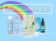 AISH GLOW + SERUM ACNE (1 Facial wash aish,1 toner aish ,dan 1 serum aish acne care)