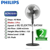 BATAM CITY - Philips Standing Fan ACP-610/01 3 Blade 45 Watt ACP610 ACP 610 Black 16 inch 16" OFFICI