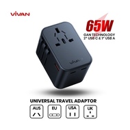 Vivan Universal Travel Adapter USB-C Quick Charging 65W (VPS-T004A)