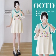 40-90kg孕妇连衣裙夏装潮妈洋气小个子孕妇装高级感夏天短袖裙子夏季薄款Pregnant women suit pulssize oversize fat set