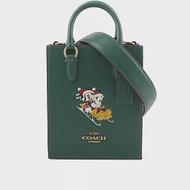 COACH Disney X Coach 米奇米妮滑雪圖案迷你二用琴譜包 (深松樹綠)