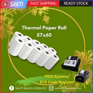 57x60mm 10 Roll Thermal Receipt Paper Roll Kertas Resit Mesin Printer SRS Topup POS Food Panda Cash 