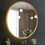 Wall Mounted Round Big Circle Mirror Gold White Black Glass Mirror Cermin Bulat Besar Cermin Kaca Bilik Air Cermin Solek