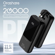 Orashare OH20Pro 20000mAh Powerbank PD20W Type C Fast Charging Built-In Cable