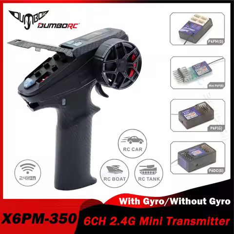 DUMBORC 6CH X6PM-350 2.4G Mini Transmitter 4.8-12V with Gyro Receiver P4FMG/P6FG/P6DCG Radio System 