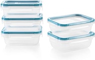 Snapware | Meal Prep and Food Storage Container Set | 5 Pack Rectangular Container Set with Lids | Microwave, Freezer, and Dishwasher Safe | Airtight, Leak-Proof Lids | BPA Free