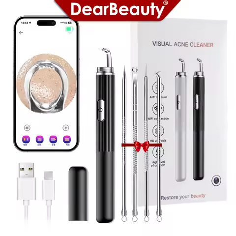 Visual Acne Cleaner Electric Blackhead Remover Pore Cleaner Pimple Blemish Extractor Remover Needles