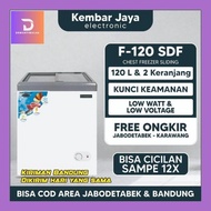 Dewa** Chest Freezer Frigigate Cf-120Sdf 100Liter Sliding Door Frozen Food Box Freezer Makanan