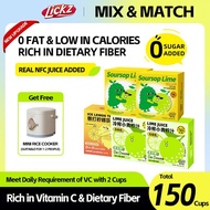 LICKZ JUICE MIX & MATCH Lime Calamansi Ice Lemon Tea/Soursop/Lime - BUNDLE 150 Sachets with Mini Ric