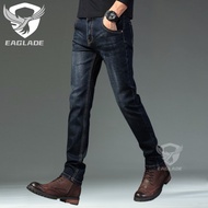 EAGLADE กางเกงยีนส์ยืดลำลองในสีน้ำเงินเข้ม816 C03