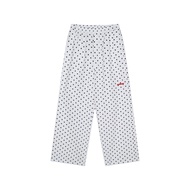 กางเกงขายาวเอวสูง Achihara Sunday Polka Dot ลายจุดขาว กางเกงขายาวทรงหลวมสบาย ๆ สำหรับฤดูใบไม้ร่วง