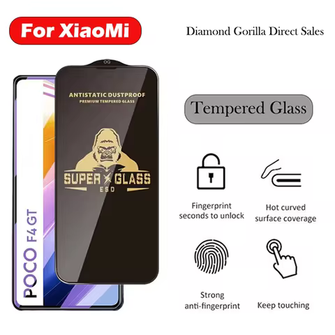 Black King Kong Tempered Glass for Redmi Note 12 13 Pro Plus 12C 13C Screen Protector for Xiaomi Poc
